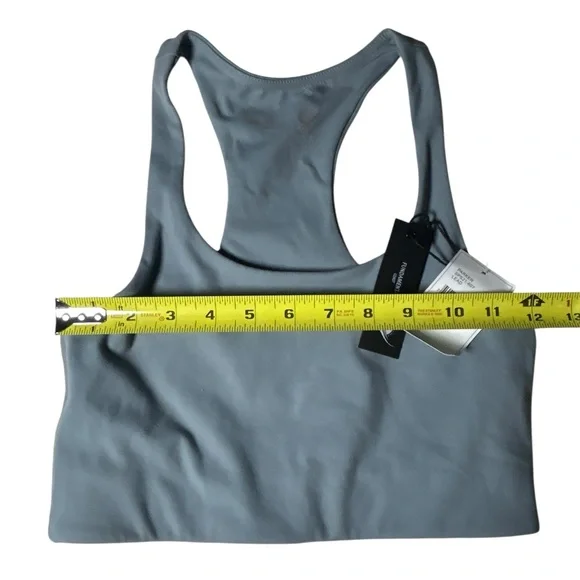 FUNDAMENTAL COAST slate blue wirefree workout yoga racerback bra size XS NWT